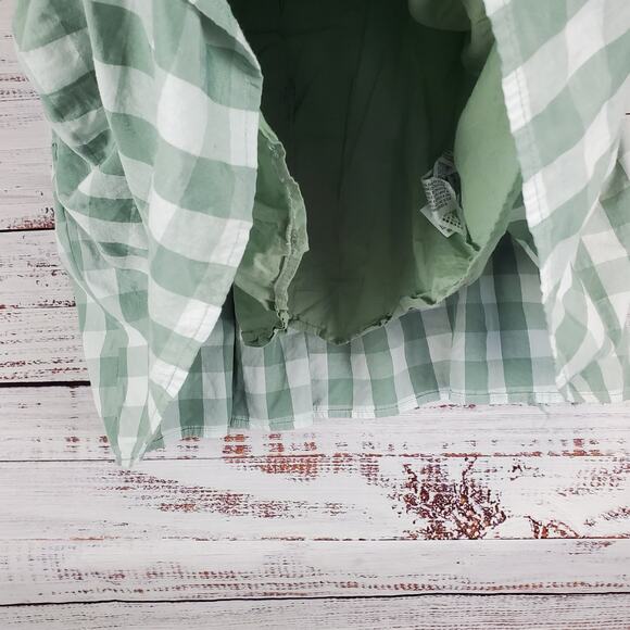 English Factory Cottagecore Dress S GreenWhite Check Ruffle Tiered Peasant - Picture 6 of 14